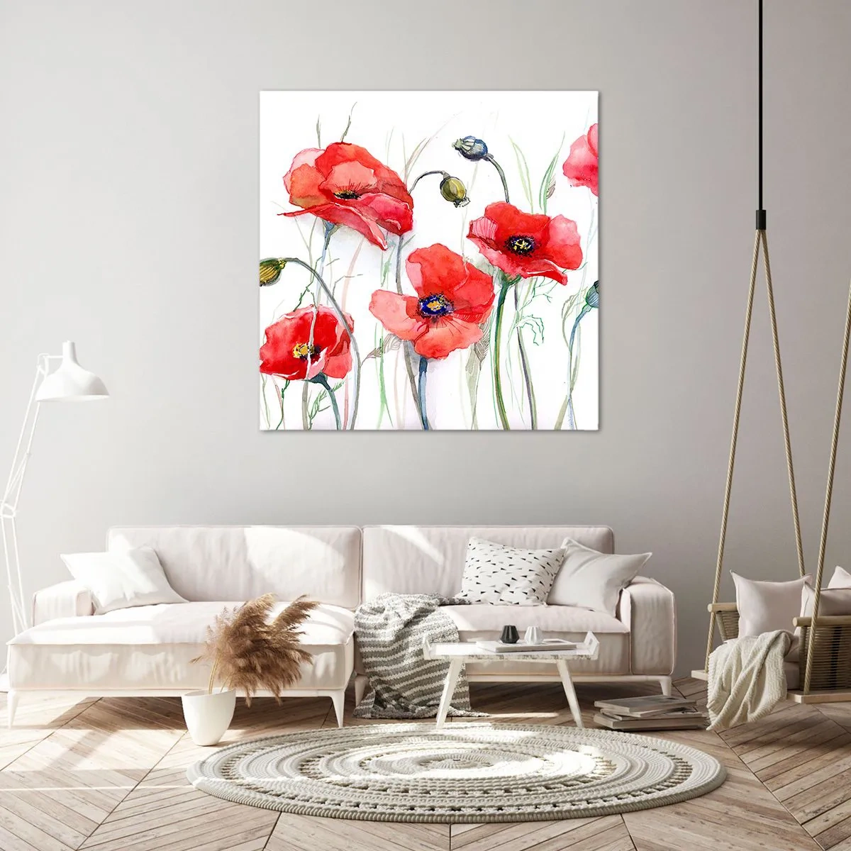 Canvastavla - Bild på duk - Polska blommor - 30x30 cm