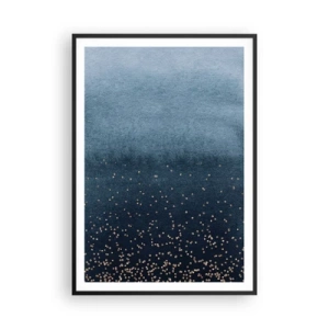 Affisch i svart ram - Komposition – blåa faser - 70x100 cm