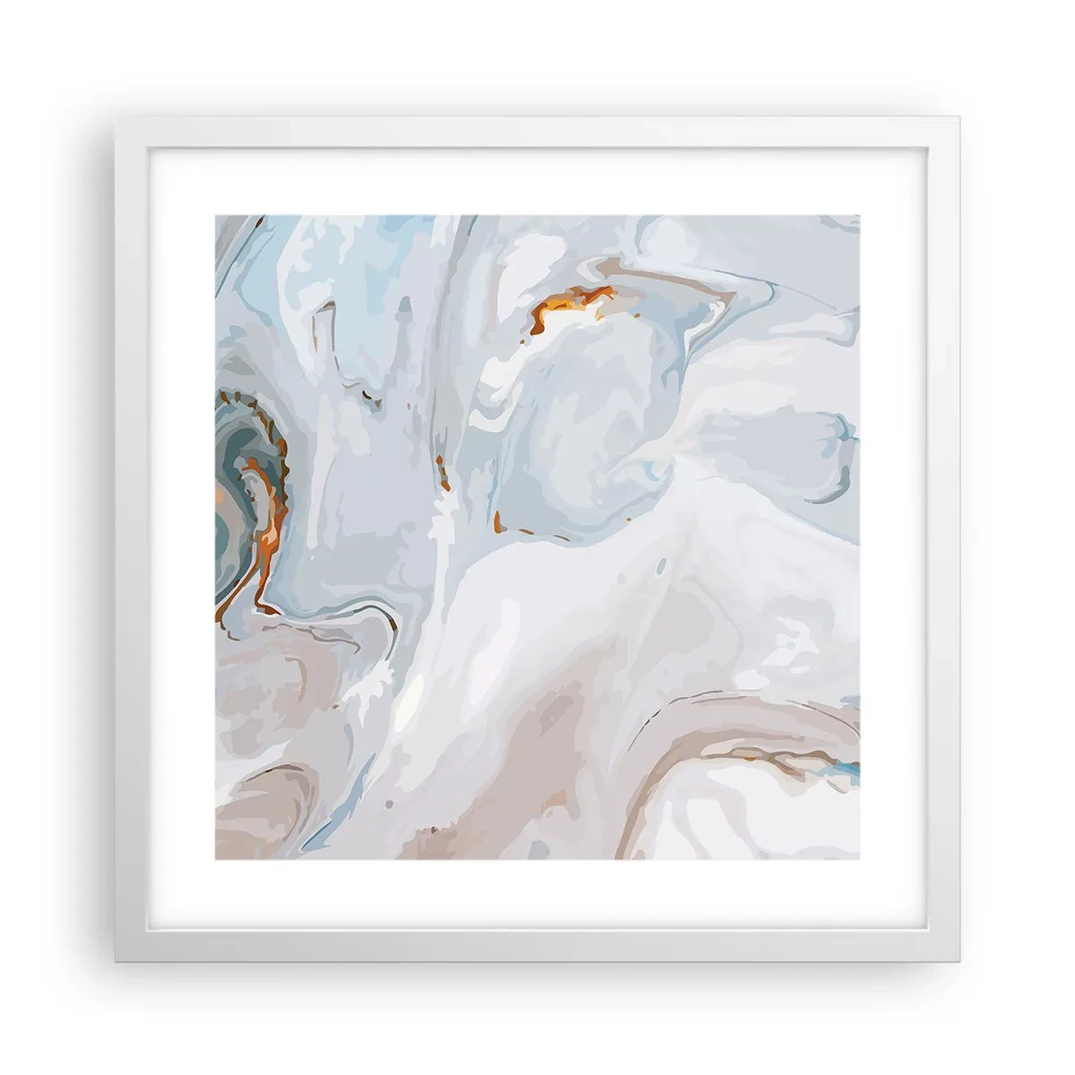 Affisch i vit ram - Utbuktande vithet - 40x40 cm