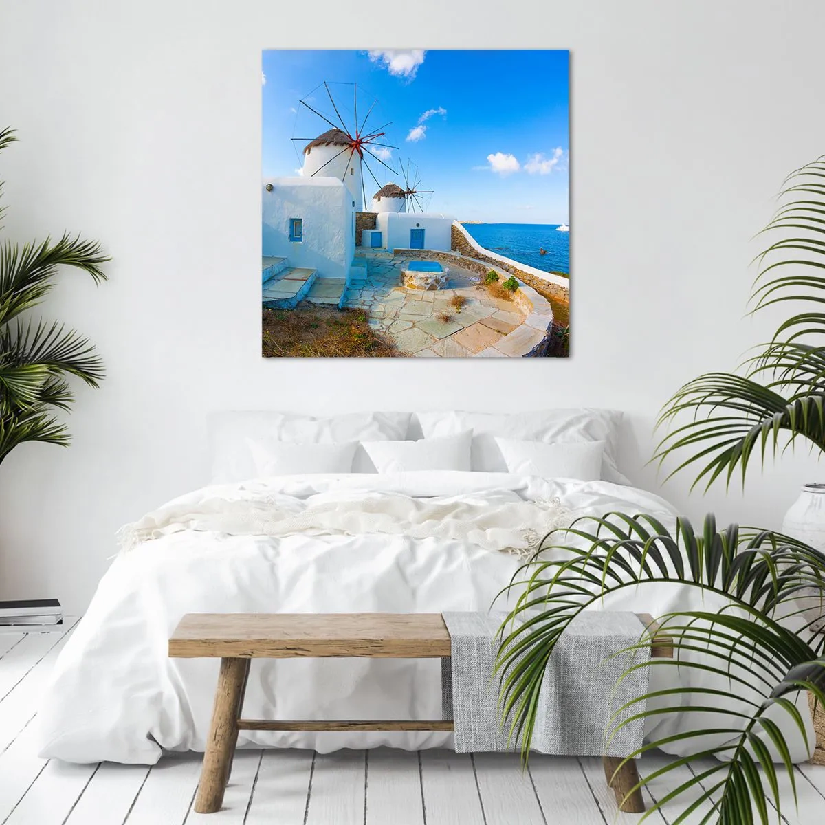 Canvastavla - Bild på duk - Blåa vinden från havet - 30x30 cm