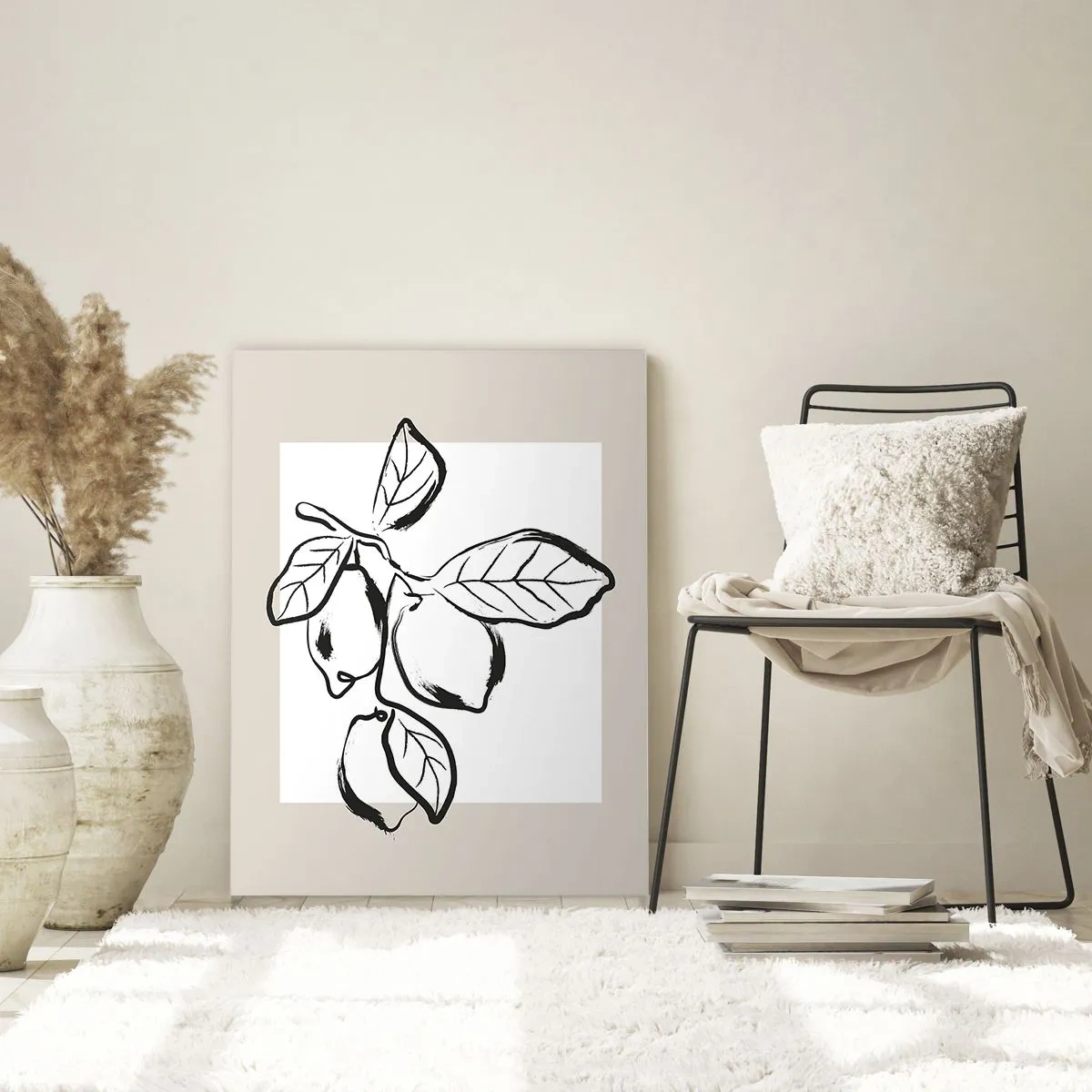 Glastavla - Bild på glas - Där citronen mognar... - 50x70 cm