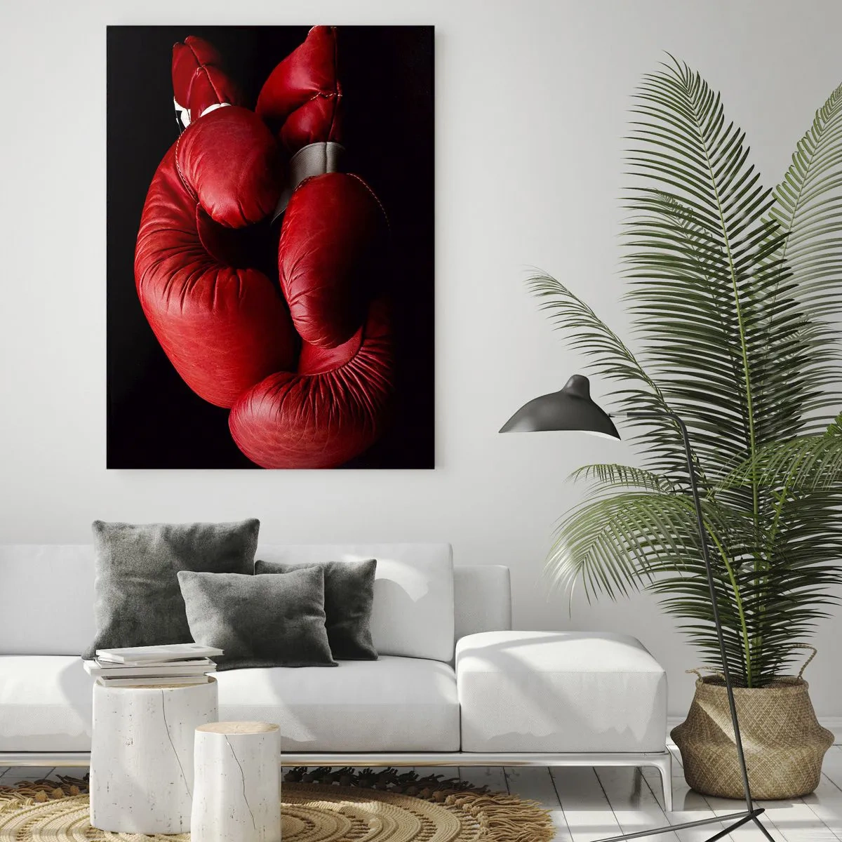 Glastavla - Bild på glas - Kampens emotioner bakom oss - 70x100 cm