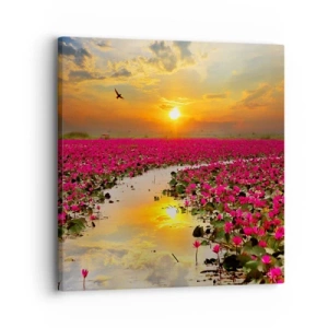 Canvastavla - Bild på duk - Sjöns hemlighetsfulla liv - 30x30 cm