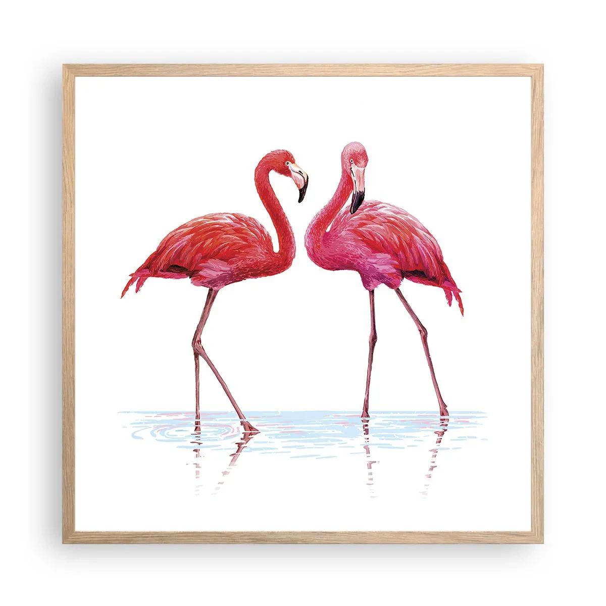 Affisch i ram av ljusek - Rosa rendez-vous - 60x60 cm