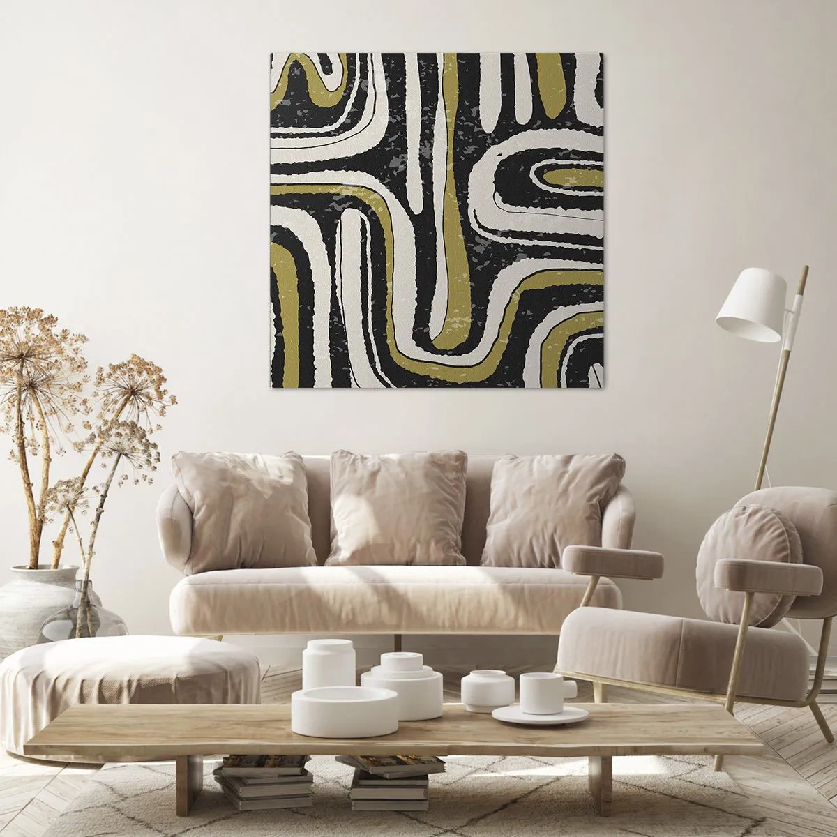 Canvastavla - Bild på duk - Komposition: stråk och gränder - 60x60 cm