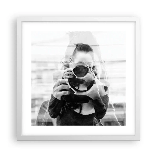 Affisch i vit ram - Skapare och material - 40x40 cm