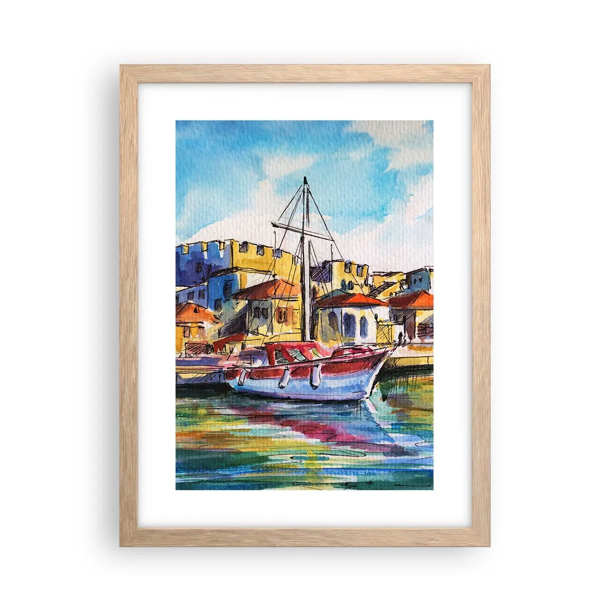 Affisch i ram av ljusek - Regnbågseftermiddag - 30x40 cm