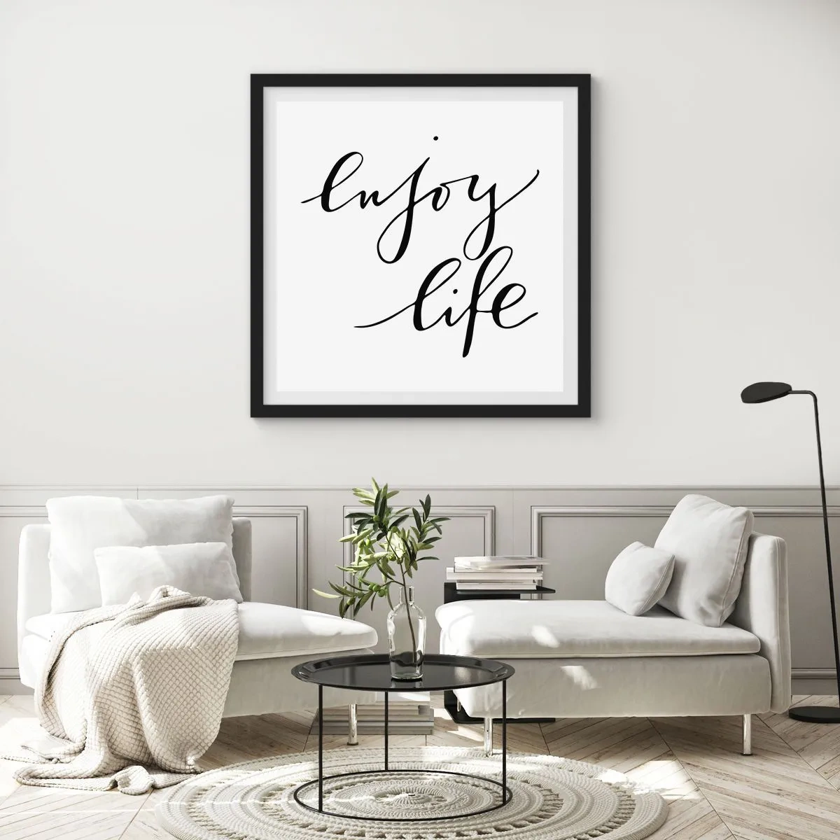 Affisch i svart ram - Ingenting att tillägga… - 40x40 cm