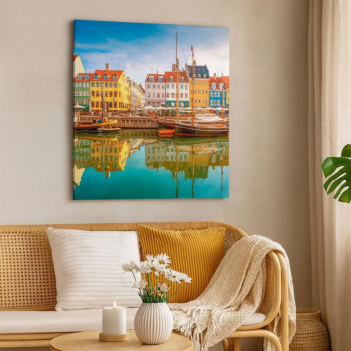 Canvastavla - Bild på duk - Vid spegelklart vatten - 30x30 cm