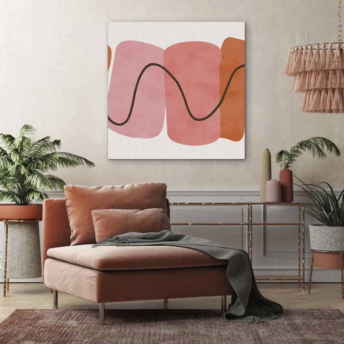 Canvastavla - Bild på duk - Formernas mjuka rörelse - 40x40 cm