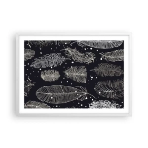 Affisch i vit ram - Fjäderspets - 70x50 cm