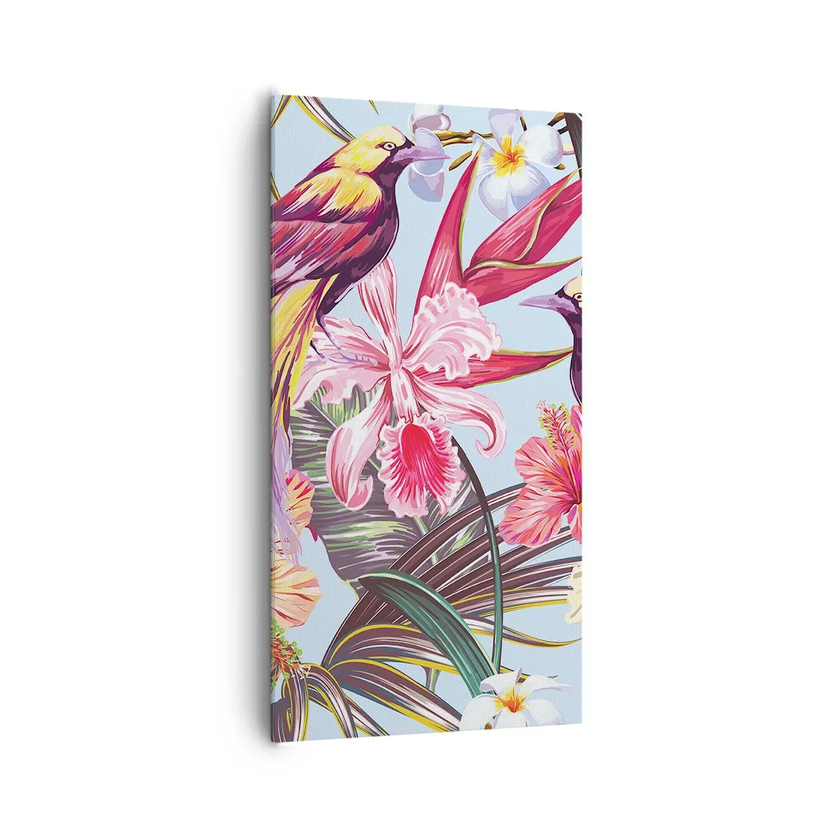 Canvastavla - Bild på duk - Flingor och fjädrar - 65x120 cm