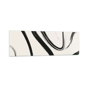 Glastavla - Bild på glas - Svart och vit elegans - 160x50 cm