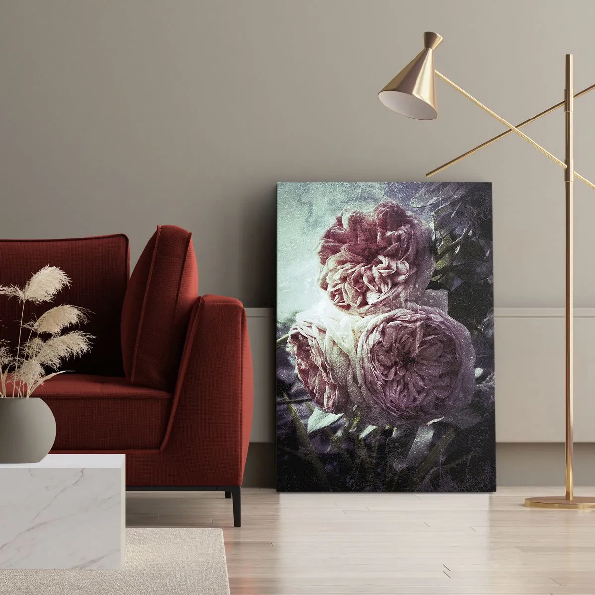 Canvastavla - Bild på duk - I en romantisk atmosfär - 65x120 cm