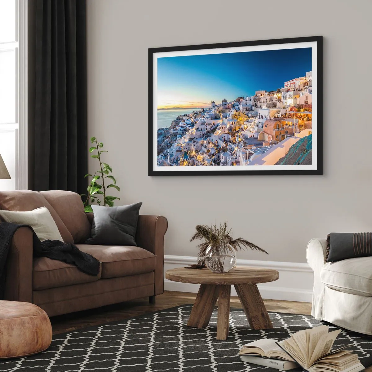 Affisch i svart ram - Grekhetens essäns - 70x50 cm
