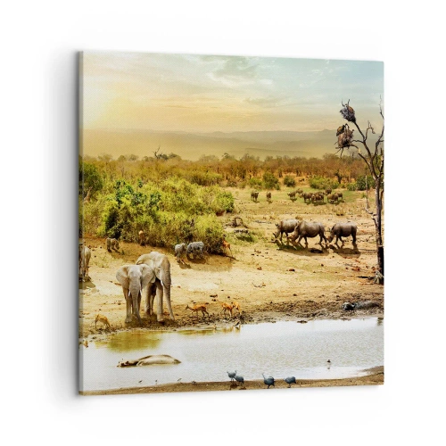 Canvastavla - Bild på duk - "Det mynnade en flod från Eden…" - 50x50 cm