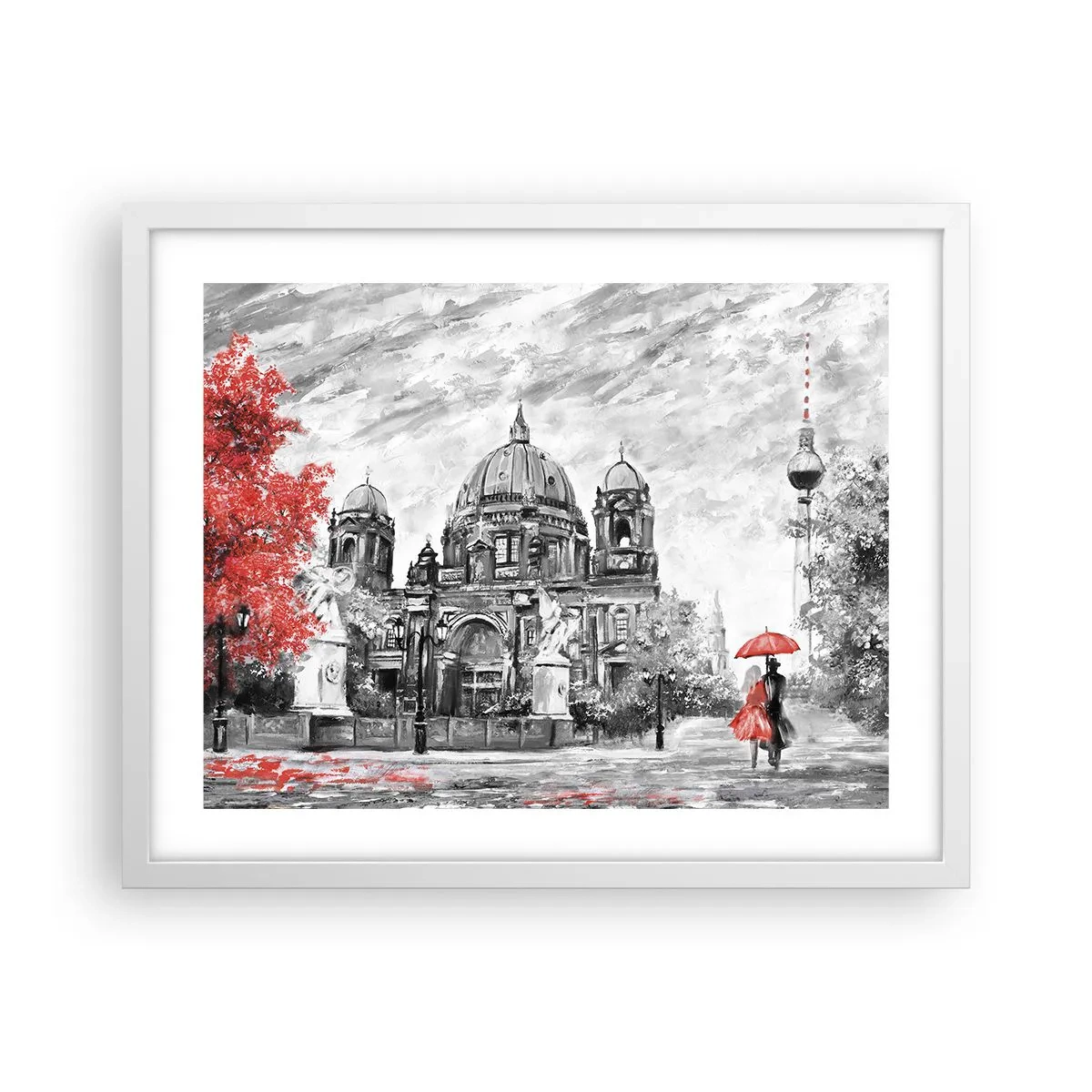 Affisch i vit ram - Ett möte i Berlin - 50x40 cm