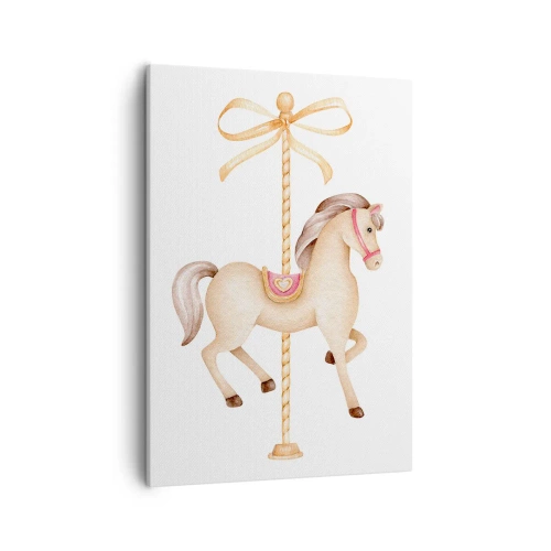 Canvastavla - Bild på duk - Med en graciös trav - 50x70 cm