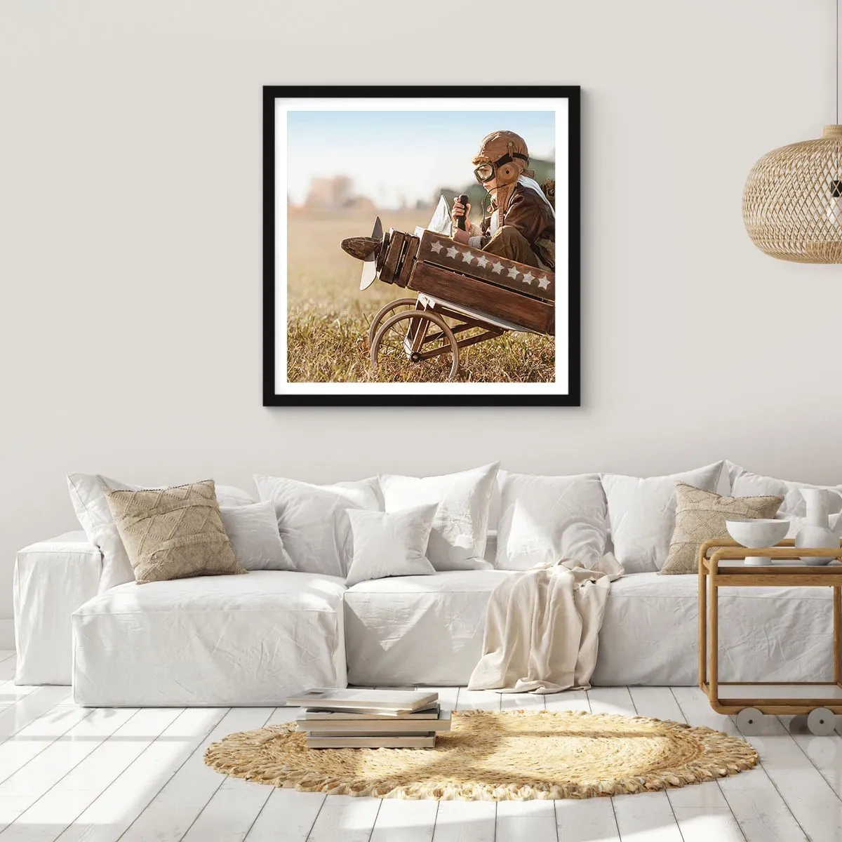 Affisch i svart ram - Stort mot drömmarna - 60x60 cm