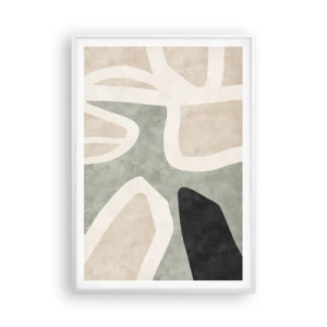 Affisch i vit ram - Komposition med svart motiv - 70x100 cm