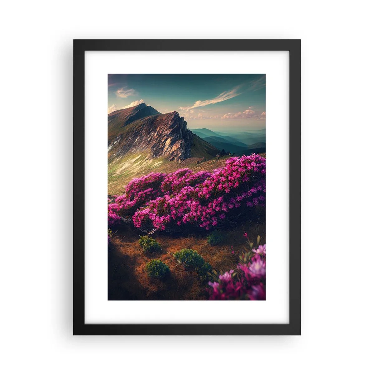 Affisch i svart ram - Sommar i fjällen - 30x40 cm