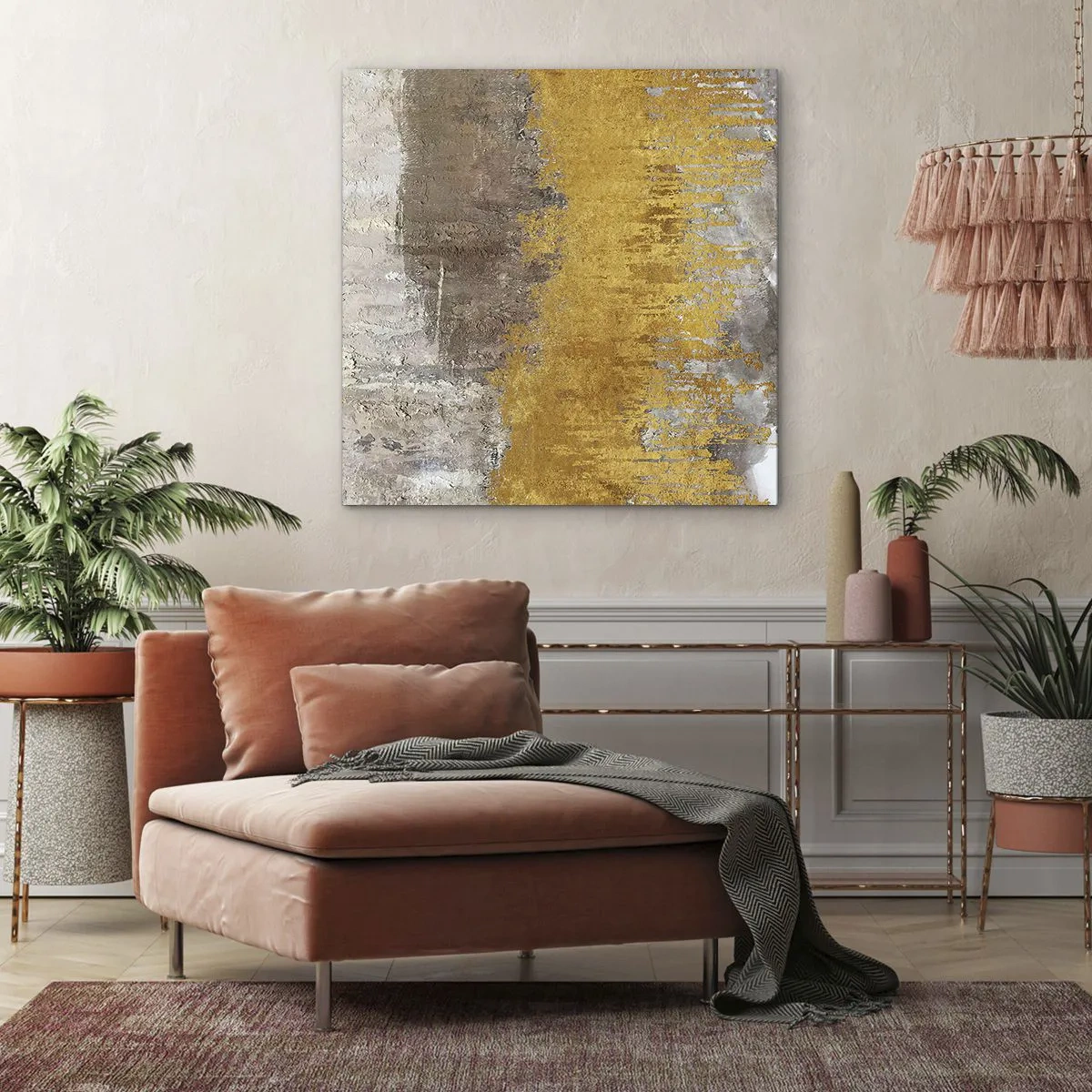 Canvastavla - Bild på duk - En gyllene explosion - 30x30 cm