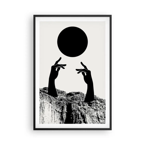 Affisch i svart ram - Surrealistisk komposition: solen och resten - 61x91 cm