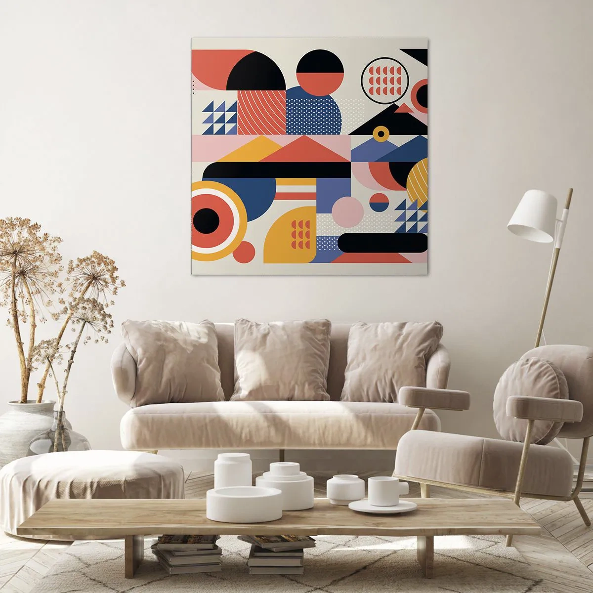 Canvastavla - Bild på duk - Komposition: Lek - 70x70 cm