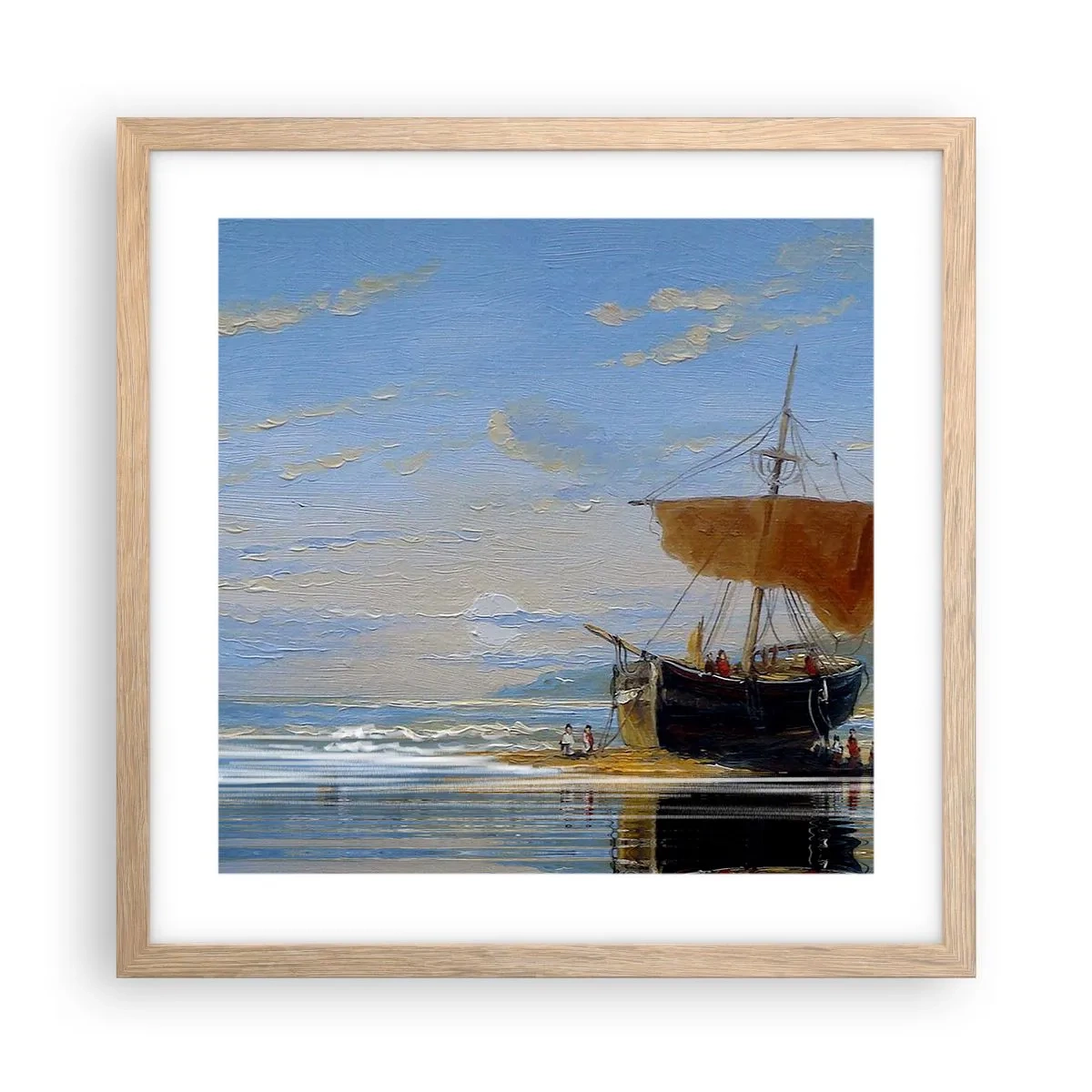 Affisch i ram av ljusek - Vatten, jord, luft - 40x40 cm