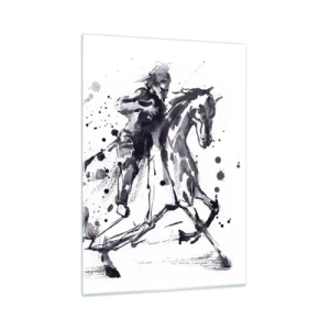 Glastavla - Bild på glas - Svart riddare - 50x70 cm