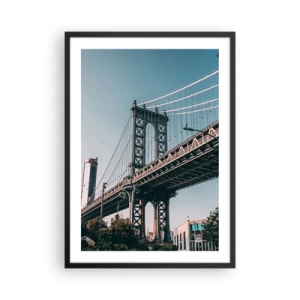 Affisch i svart ram - Över stadens vågor - 50x70 cm