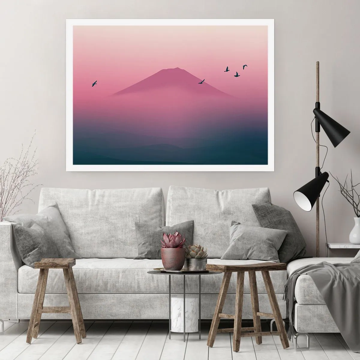 Affisch - Vandrare över molnen - 91x61 cm