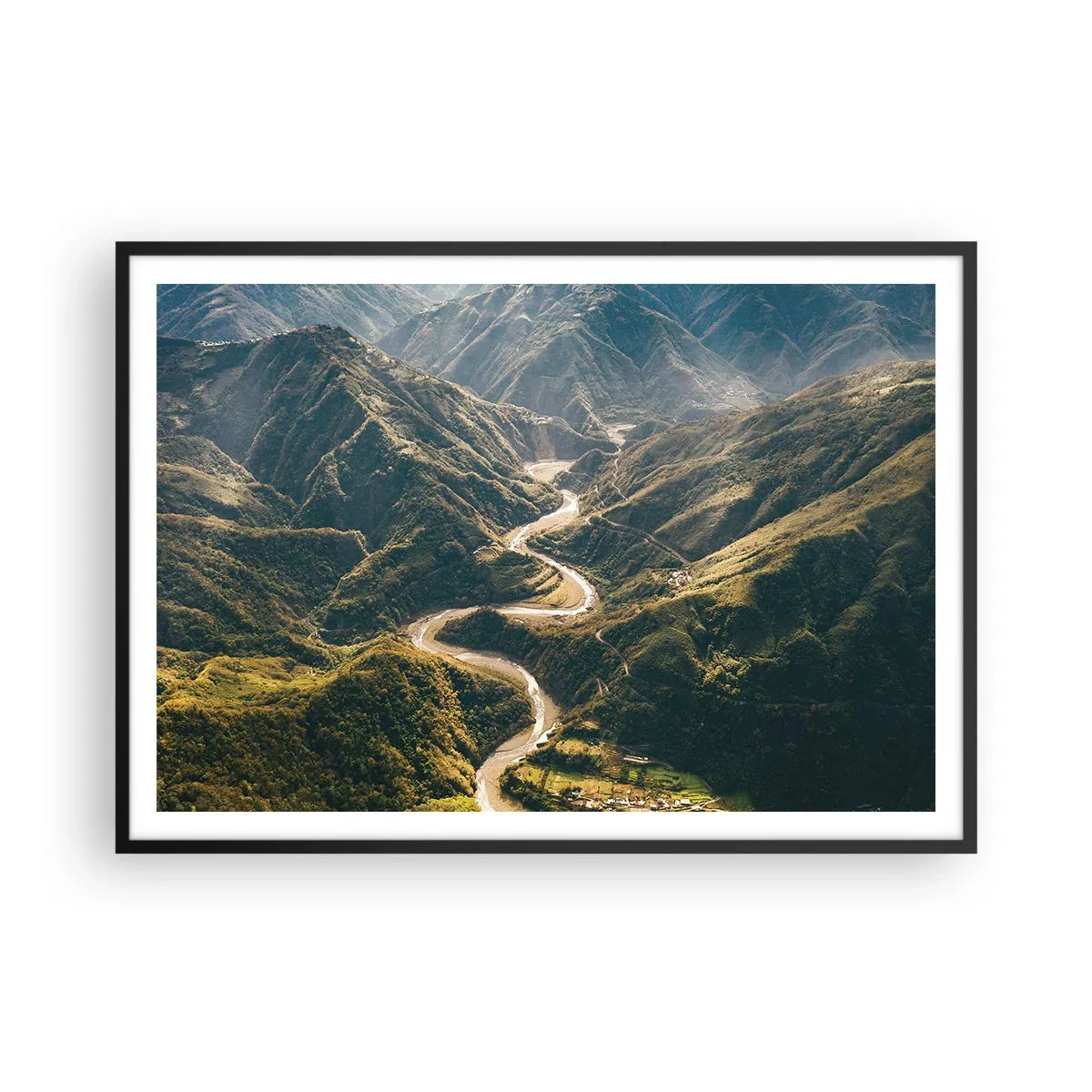 Affisch i svart ram - Direkt från fjällens hjärta - 100x70 cm