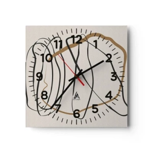 Väggklocka - Klocka på glas - Komposition: besittande dans - 40x40 cm