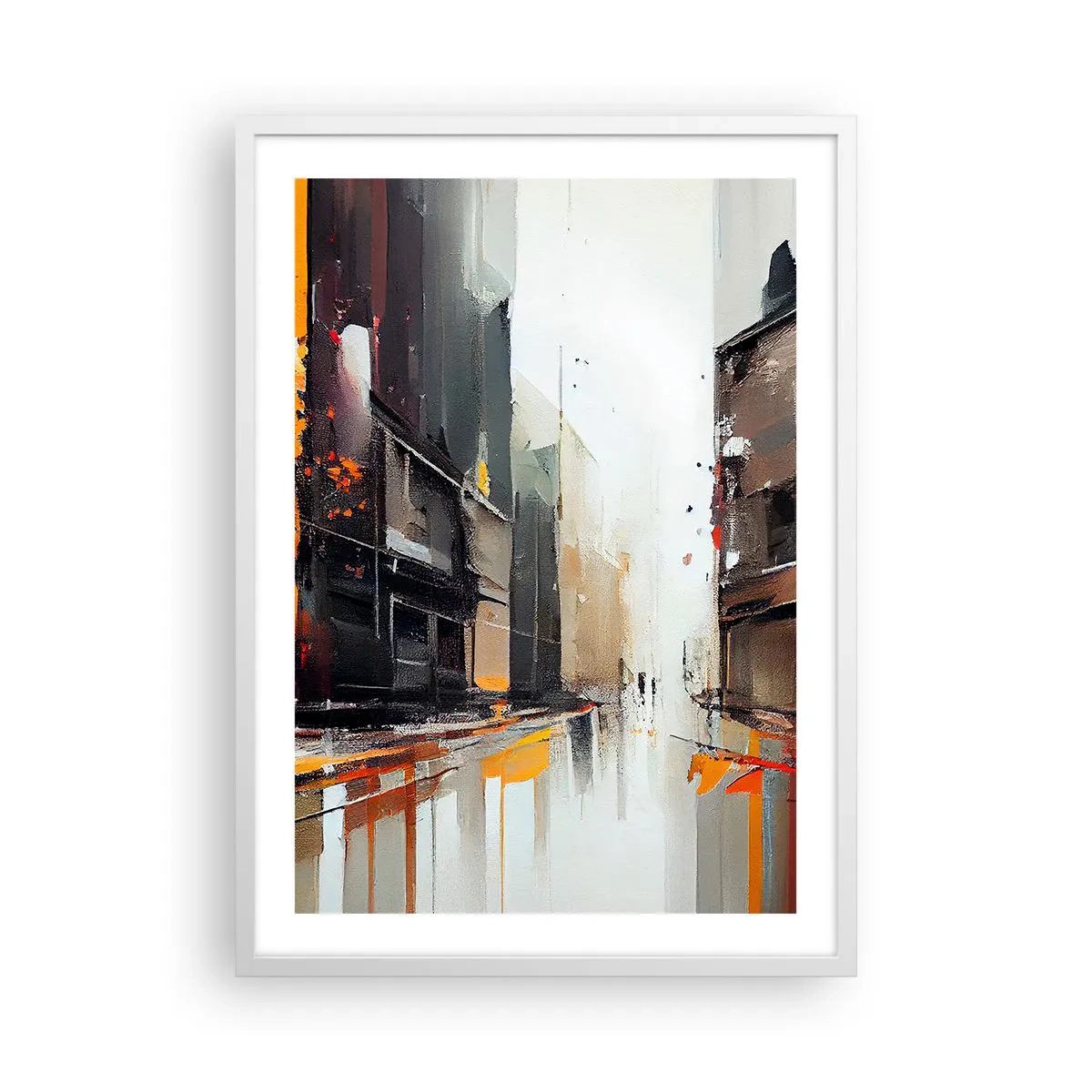 Affisch i vit ram - Regnig dag - 50x70 cm