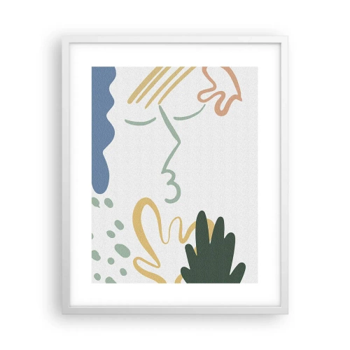 Affisch i vit ram - En kyss av blommor - 40x50 cm