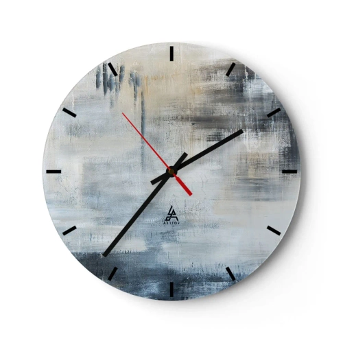 Väggklocka - Klocka på glas - Bakom en blå slöja - 40x40 cm