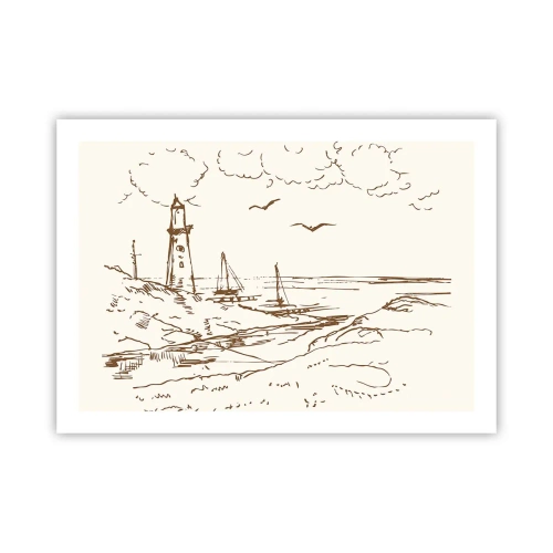 Affisch - Sommarminnets kontur - 70x50 cm