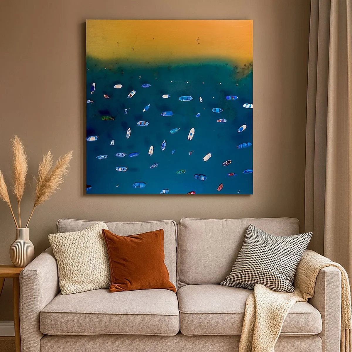 Canvastavla - Bild på duk - Ett semesterspel - 30x30 cm