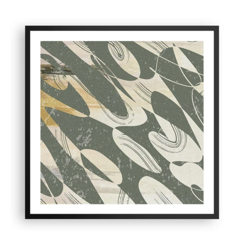 Affisch i svart ram - Rytmisk abstraktion - 60x60 cm