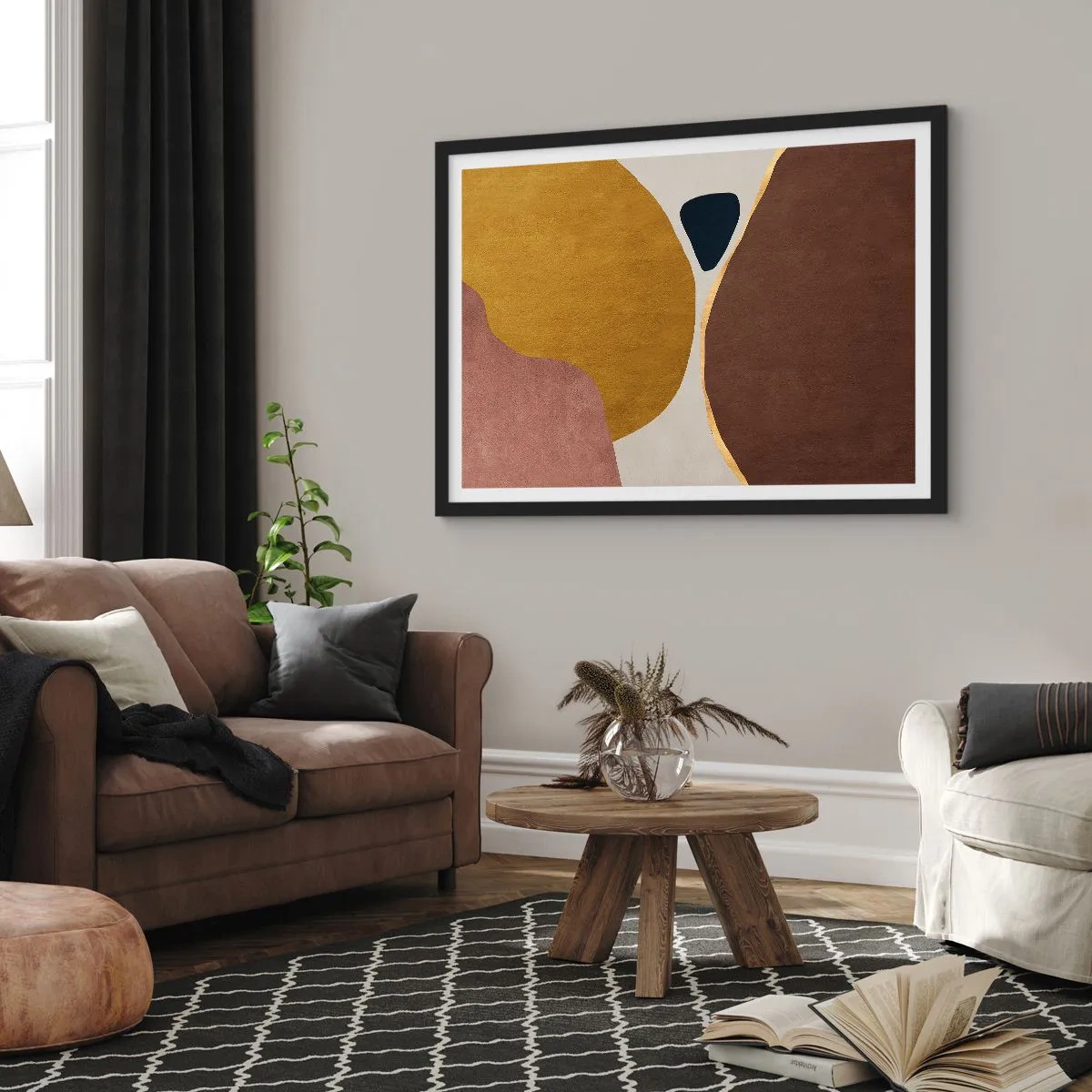 Affisch i svart ram - Abstraktion - en plats i rymden - 91x61 cm