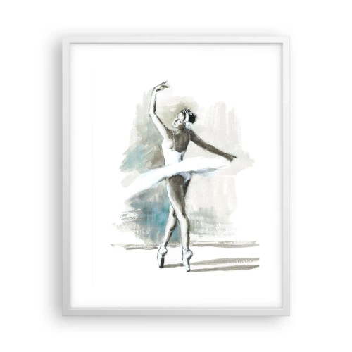 Affisch i vit ram - Förtrollad i en svan - 40x50 cm