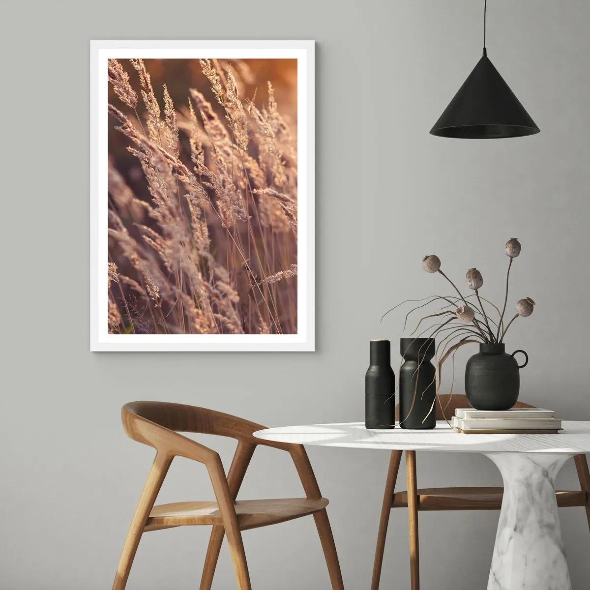 Affisch i vit ram - Redo att välkomna hösten - 50x70 cm