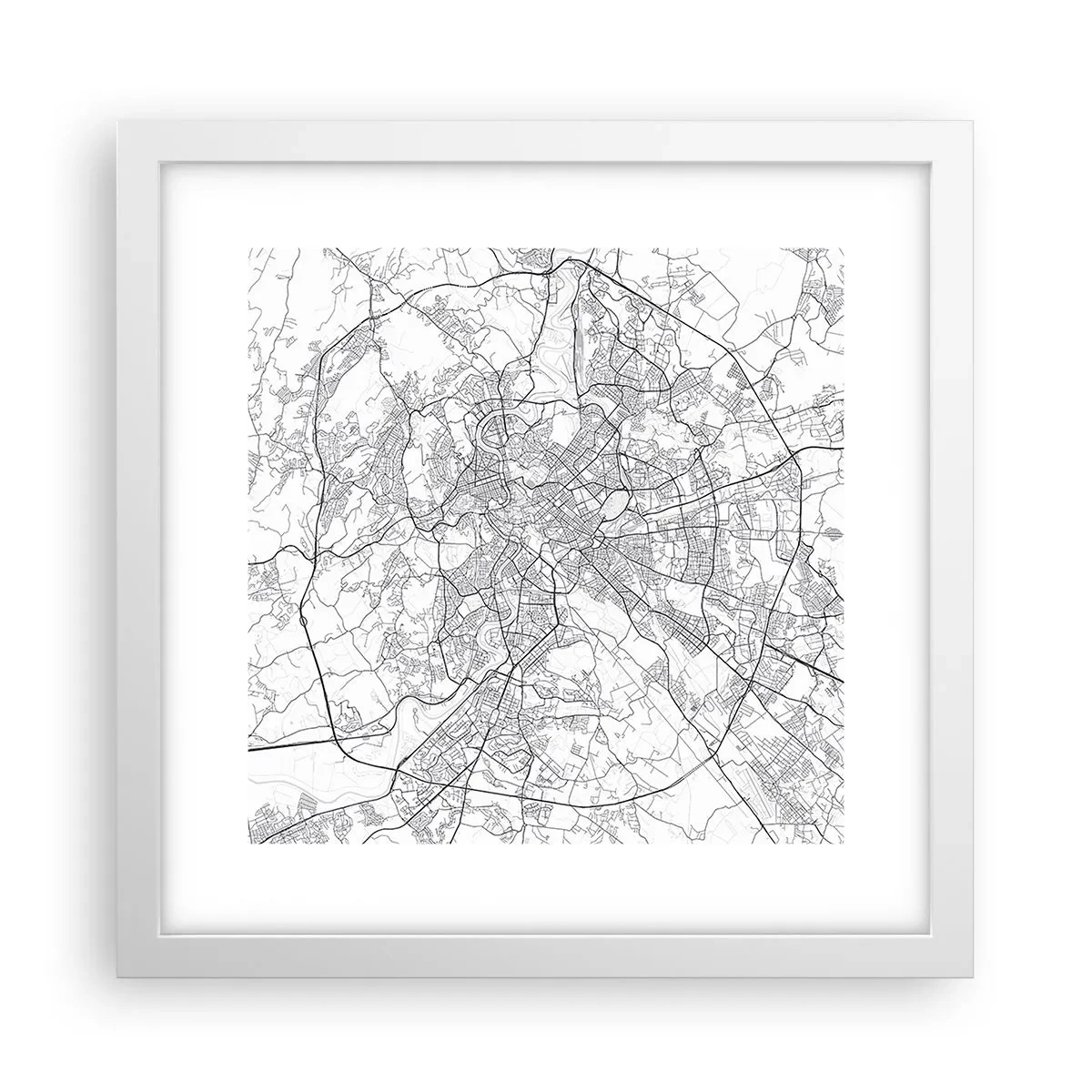 Affisch i vit ram - Romersk ring - 30x30 cm