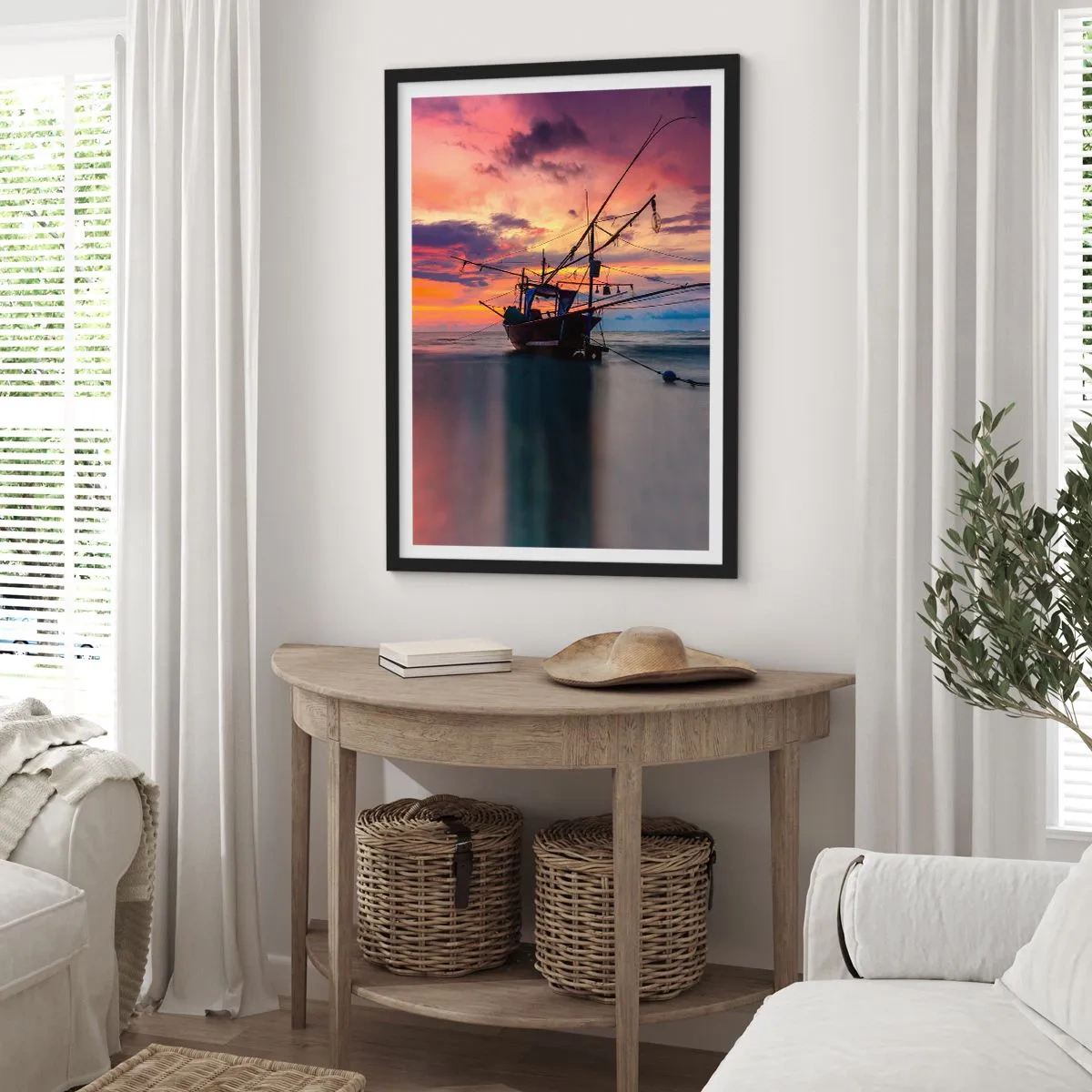 Affisch i svart ram - Exotisk kväll - 70x100 cm