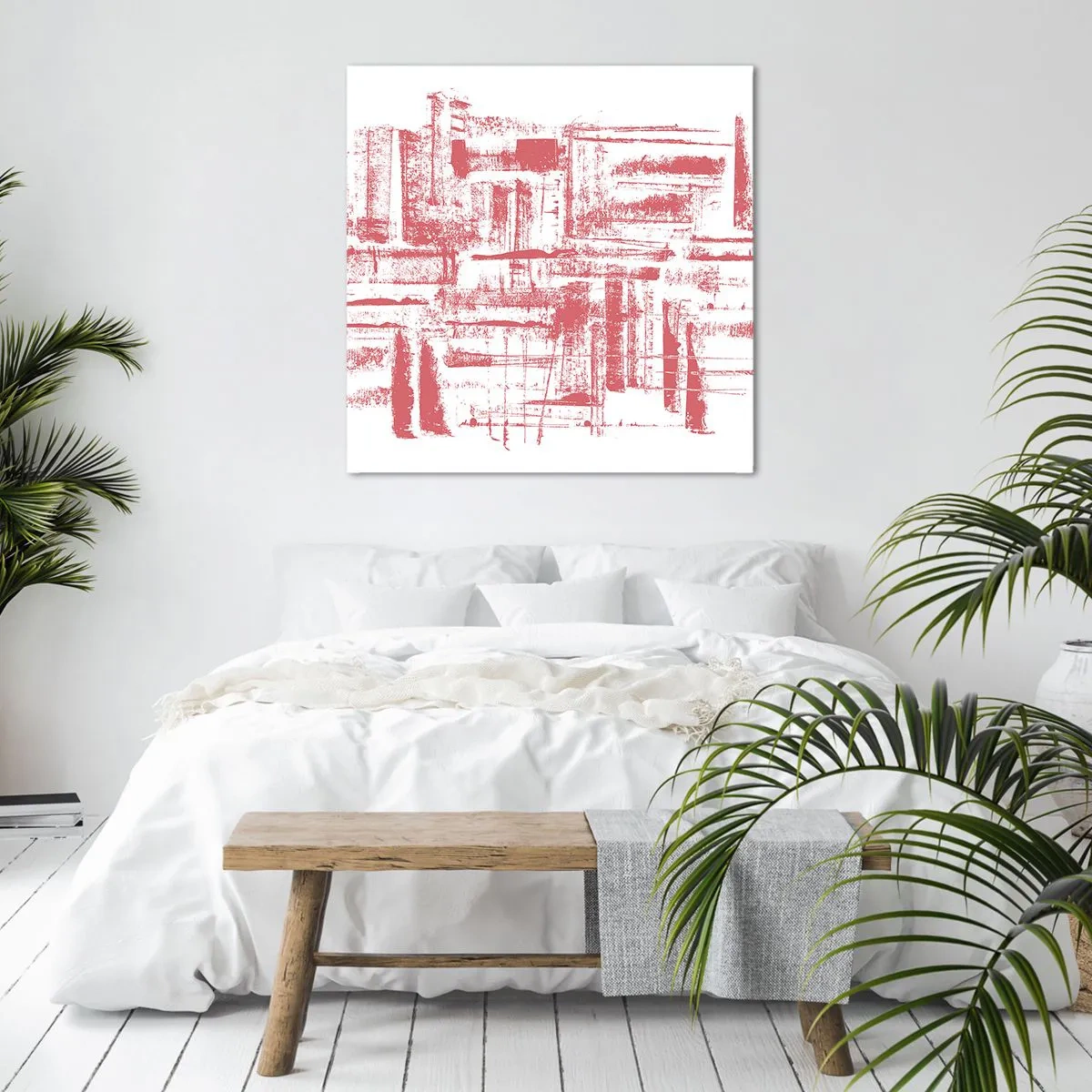 Canvastavla - Bild på duk - Röd stad - 60x60 cm