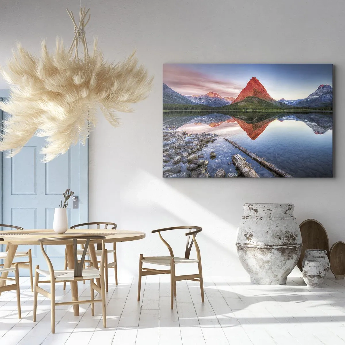 Canvastavla - Bild på duk - Glöd och kyla - 100x70 cm