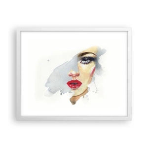 Affisch i vit ram - Reflektion i vattendroppe - 50x40 cm