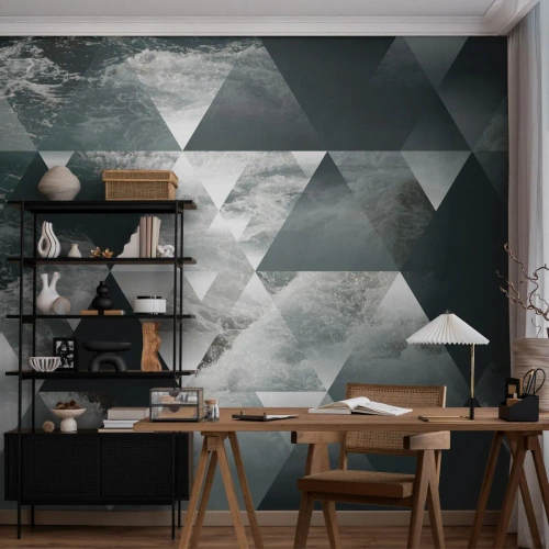 Fototapet på mått Premium Canvas - Kristallperspektiv - Abstraktion, Havsvågor, Bit