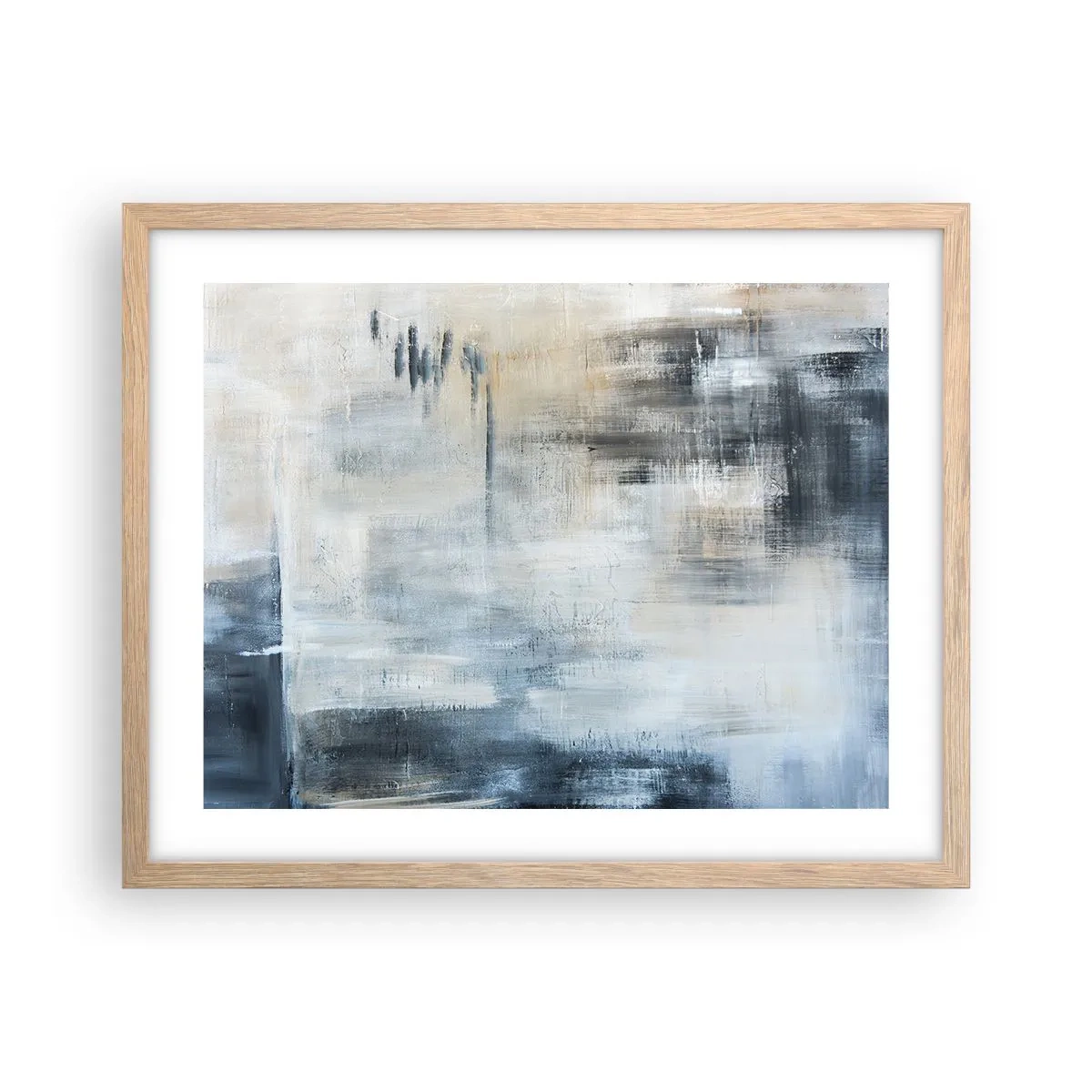 Affisch i ram av ljusek - Bakom en blå slöja - 50x40 cm